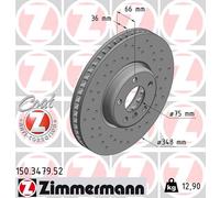 Bremsscheibe ZIMMERMANN 150.3479.52 SPORT Z für BMW, Vorderachse rechts