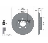 Textar Bremsscheibe 92106803 Vorderachse Ø239 mm 18 mm