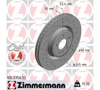 ZIMMERMANN Bremsscheibe 100.3356.52 für AUDI PORSCHE