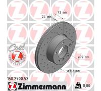 2x ZIMMERMANN Bremsscheibe SPORT COAT Z 150.2900.52 für BMW F32 F30 F20 F23 E84