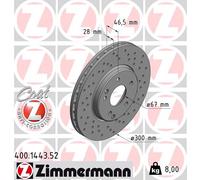 2x ZIMMERMANN Bremsscheibe SPORT COAT Z 400.1443.52
