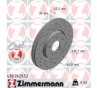 2x Zimmermann 430.2629.52 Bremsscheibe für OPEL ASTRA J CASCADA ZAFIRA C P10