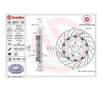 BREMBO Bremsscheibe TWO-PIECE FLOATING DISCS LINE vorne rechts links innenbelüftet 360mm für MERCEDES-BENZ 09.9547.33