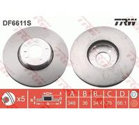 BREMSSCHEIBE VORNE LINKS TRW DF6611S FÜR BMW
