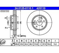 Bremsscheiben MERCEDES-BENZ C-CLASS C 200 Kompressor 24.0125-0110.1 (1Stück)