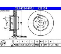 Bremsscheiben MERCEDES-BENZ C-CLASS C 200 Kompressor 24.0128-0155.1 (1Stück)