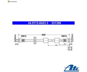 BREMSSCHLAUCH 24.5113-0423.3 FÜR BMW 5E348E317E32 M43B18 M40B18 1.8L 4cyl 5 E34