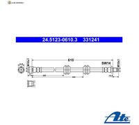 BREMSSCHLAUCH 24.5123-0610.3 FÜR MERCEDES-BENZ GL/-CLASS M 156.980 6.2L 8cyl