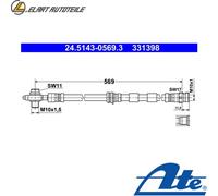 BREMSSCHLAUCH 24.5143-0569.3 FÜR VW GOLF/IV/Van BORA AUDI A3 SKODA ARLAZJ 2.0L