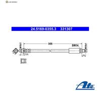 BREMSSCHLAUCH 24.5169-0355.3 FÜR BMW 7E38 M62B35 3.5L M67D39 3.9L M62B44 4.4L