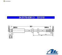 BREMSSCHLAUCH 24.5170-0361.3 FÜR VOLVO V70/I S70 C70/Convertible 2.3L 5cyl