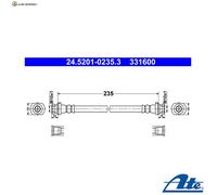 BREMSSCHLAUCH 24.5201-0235.3 FÜR RENAULT KADJAR NISSAN QASHQAI/II/VAN/SUV 1.3L