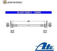 BREMSSCHLAUCH 24.5237-0250.3 FÜR VW CALIFORNIA/T5/Camper/T6 TRANSPORTER/Van 1.9L
