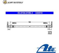 BREMSSCHLAUCH 83.6104-0180.3 FÜR AUDI A6C4 AEJ/ACK/AAH/AFC 2.8L AFM 2.4L 6cyl