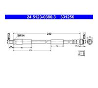 Bremsschlauch ATE 24.5123-0380.3 für Mercedes-Benz S