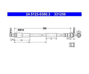 Bremsschlauch ATE 24.5123-0380.3 für Mercedes-Benz S