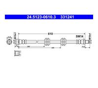 Bremsschlauch ATE 24.5123-0610.3