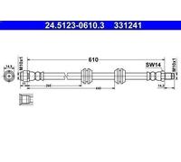 Bremsschlauch ATE 24.5123-0610.3 MERCEDES-BENZ M-CLASS (W164) 3 2010-2011