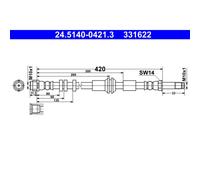 Bremsschlauch ATE 24.5140-0421.3