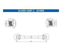 ATE Bremsschlauch hinten rechts links für TOYOTA 24.5201-0287.3