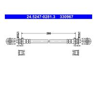 1x Bremsschlauch ATE 24.5247-0281.3 passend für NISSAN
