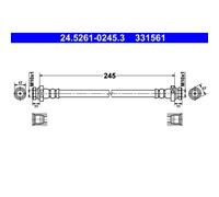 ATE Bremsschlauch 24526102453 für HYUNDAI