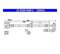 Bremsschlauch ATE 24.5268-0496.3 für Honda Jazz II City IV
