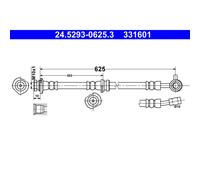Bremsschlauch ATE 24.5293-0625.3, Rechts