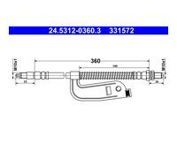 Bremsschlauch ATE 24.5312-0360.3 für Ford Fiesta IV Courier Puma