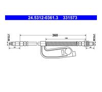 Bremsschlauch ATE 24.5312-0361.3 für Ford Fiesta IV Courier Puma