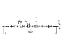 BOSCH Seilzug, Feststellbremse hinten rechts links für HYUNDAI KIA 1 987 482 841