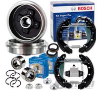 Bremstrommel Ø203mm+ Bosch Backen-satz + Skf Radlager Passend Für Ford Focus I Bremstrommel: A.b.s.: 2715s Ashika: 56000305c Ate: 24022030202 Ate: