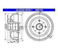 ATE | Bremstrommel | 24.0220-0039.1