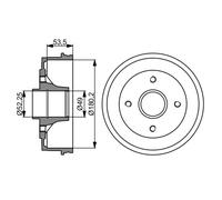 BOSCH Bremstrommel 0986477061 Hinterachse für RENAULT DACIA