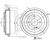 Febi Bilstein 1x Bremstrommel [Hersteller-Nr. 178512] für Hyundai, Kia