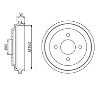 BOSCH Bremstrommel hinten rechts links für NISSAN 0 986 477 164