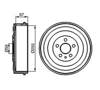 Bremstrommel Trommeln Trommelbremse für Fiat 1994-2002 Hinten Bosch 0242236647