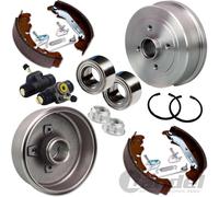 Bremstrommeln + Backen + Radlager + Radzylinder Für Renault Clio 2 + Dacia Logan Bremstrommel: A.b.s.: 2705s Aic: 53971 Ap Xenergy: X654245 Ashika: