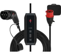 Brennenstuhl tragbares EV Ladegerät Typ 2 - CEE 11kW (Mobile Wallbox mit 8m Kabel, 16A, IP44, 3-phasig, Display, Einstellbarer Ladestrom, für Elektro- & Hybridfahrzeuge BEV/PHEV, mit Transporttasche)