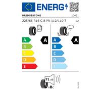 BRIDGESTONE Sommerreifen 225/65 R16C 112/110T 8PR - Duravis R660 Eco 10431