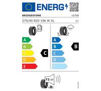 BRIDGESTONE Sommerreifen 275/40 R20 106W XL *, runflat - Alenza 001 RFT 10768