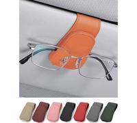 Brillenhalter Auto Sonnenblende Leder Visier Orange 9.5CM*4.5CM