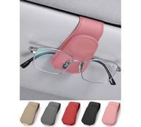 Brillenhalter Auto Sonnenblende Sonnenbrillen Rosa 9.5CM*4.5CM in Lederoptik