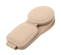 Brillenhalter für Auto Sonnenblende Beige, aus PU, für SUVs | Sichere Aufbewahrung von Brillen, Platzsparend, Verschleißfest, Dezentes Modernes Design, Geeignet für Golfwagen