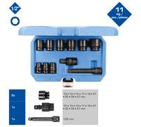 Brilliant by KS Tools 1/2" Kraft-Stecknuss-Satz, Sechskant, 11-tlg, kurz