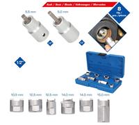 Brilliant Tools Federbein-Werkzeug-Satz, 8-teilig (Werkzeuge für Fahrwerk einschließlich Federn, Stoßdämpfer, Räder, Reifen, Bremsen, Lenkung)