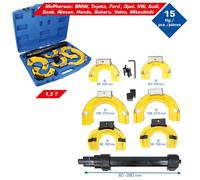 Brilliant Tools Federspanner-Satz, 15-teilig, mit Kunststoff-Schutzeinlagen (Werkzeuge für Fahrwerk einschließlich Federn, Stoßdämpfer, Räder, Reifen,