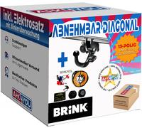 BRINK AHK für Hyundai i20 Fließheck 14-20 diagonal abnehmbar + 13-polig ES ABE