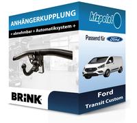 Brink Anhängerkupplung abnehmbar Kugelstange von hinten gesteckt - FORD TRANSIT CUSTOM V362 Kasten