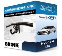 Brink Anhängerkupplung abnehmbar Kugelstange von hinten gesteckt - HYUNDAI i20 II